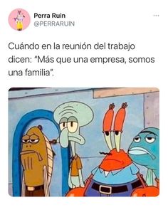 an image of cartoon characters with caption in spanish