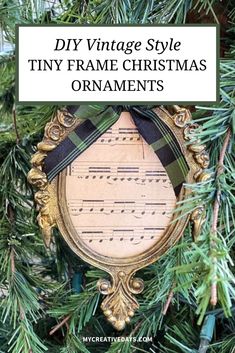 Add a vintage Christmas aesthetic to your Christmas tree with these easy DIY vintage-style Christmas ornaments! These tiny frame DIY Christmas decorations are a budget-friendly and simple DIY Christmas craft that’s perfect for your holiday home décor. Click through for this adorable vintage Christmas décor idea! How To Make Vintage Christmas Ornaments, Gold Frame Diy, Diy Vintage Christmas Ornaments, Christmas Decorations Gold, Diy Vintage Christmas, Vintage Christmas Aesthetic, A Vintage Christmas, Neutral Christmas Decor, Frame Diy