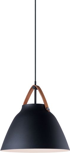 a black and wooden light hanging from a ceiling