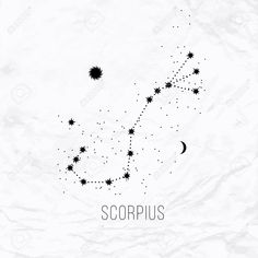 scorpius zodiac sign on crumpled white paper with space for your text or image