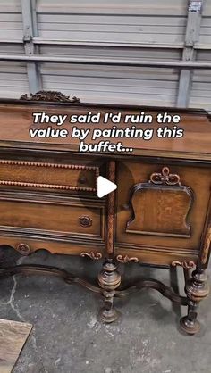 an old wooden desk with writing on it and a quote about how to paint furniture