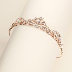 This sparkling wedding tiara for brides is uniquely designed with handwired sparkling Austrian crystal bicone beads interweaved with a regal scroll design. Measuring 1" at the highest point, this sparkling headpiece is sure to add beauty and elegance to your special day! Choose from silver or rose gold finish. This tiara is perfect for weddings, bridesmaids, prom, and parties!  DETAILS * High quality crystals and rhinestones.  * Measures 1 inch tall. * Has loops on each end to secure with bobby Sparkling Wedding, Rose Gold Tiara, Gold Tiara, Tiara Wedding, Bridal Headpiece, Gold Halo, Wedding Tiara, Jewelry Card, Scroll Design