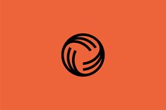 an orange background with black lines in the shape of a circle