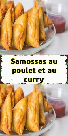 samosas are served with sauce on the side