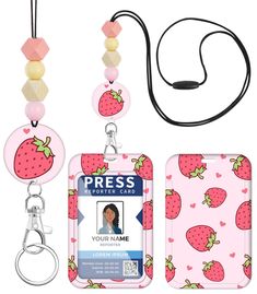 PRICES MAY VARY. 【Soft & Sturdy & Adjustable Length Lanyard】Made of silicone and high-quality nylon rope, this neck lanyard is durable, soft and comfortable to wear. Lanyard is breakaway, you can adjust the length of lanyard to your desired. 【Durable Badge Holder】The ID holder is made of ABS material, which is sturdy, lightweight and secure. And the strong badge protecter can be used for name tag, ID card, access pass, bus pass ect. 【Key Ring & Free Your Hands】Detachable safety buckle and metal Cheap Everyday Pink Badge Holders, Cheap Pink Beaded Lanyards, Handmade Pink Lanyards For Personal Use, Pink Lanyard With Keychain, Keys Accessories, Adjustable Personalized Pink Lanyard, Neck Lanyard, Bus Pass, Accessories Cute