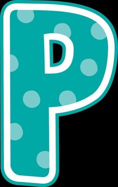 the letter p is made up of polka dots and has a black background with white letters