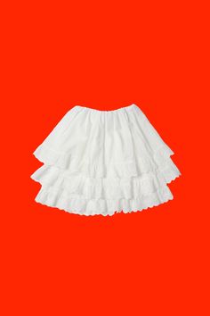 - 3 Layered skirt with lace hem Lining shaped like pants Elastic weight Cotton Ruffled Mini Skirt With Relaxed Fit, Relaxed Cotton Mini Skirt With Ruffles, Flowy Cotton Skirt With Lace Trim, Cotton Mini Skirt With Ruffles For Daywear, Cotton Ruffle Mini Skirt For Daywear, Lace Tiered Relaxed Skirt, Cotton Flowy Skirt With Layered Hem, Flowy Cotton Skirt With Layered Hem, White Ruffled Mini Hem Bottoms