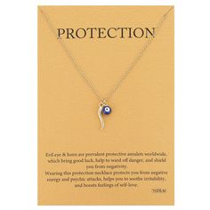 PRICES MAY VARY. DESIGN: Evil eye & horn are prevalent protective amulets worldwide, which bring good luck, help to ward off danger, and shield you from negativity. Add to your collection or give the gift of luck and protection MATERIAL: royal blue enamel evil eye bead, highly polish finished Italian horn, real 14k gold plated alloy charm and copper chain, non-tarnish worry, good for daily wearing SIZE: 6mm evil eye bead, dainty rolo chain measures 18” with 3” adjustable chain PACKAGE: delicate Spiritual Evil Eye Necklace For Everyday, Everyday Spiritual Evil Eye Necklace, Spiritual Evil Eye Pendant Necklace, Yellow Gold Evil Eye Spiritual Necklace, Blue Evil Eye Metal Necklace, Best Wishes Card, Italian Horn, Gold Horns, Protection Jewelry