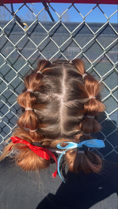 Hairstyles For Basketball Pictures, Hair Styles With French Braid, Ponytail Hairstyles For Sports, Short Hair Track Hairstyles, Cute Hairstyles For Football Games Cheer Hair, Softball Hair With Color Extensions, Soccer Goalie Hairstyles, Running Hairstyles Pictures