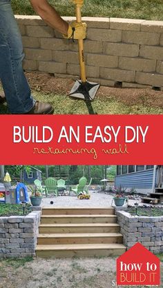 an easy diy for retaining walls and steps