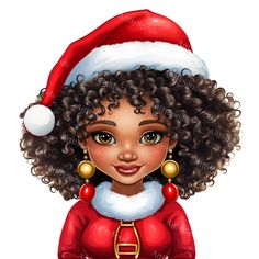 Santa Hat Transparent, Parties Decorations, Clipart Design, African American Art, Diy Stickers, Merry Xmas, Custom Gifts, Scrapbooking Projects, Christmas Women