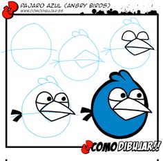 how to draw angry birds step by step with pictures for kids and beginners in spanish