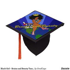 Black Girl - Brains and Beauty Tassel Topper Graduation Pictures High School, Graduation Party Ideas, Graduation Balloons, Graduation Day, High School Graduation, Graduation Pictures, School Graduation