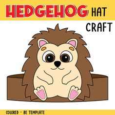 the hedgehog hat craft is designed to look like it's sitting on a box