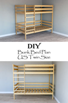 the bunk bed plan is easy to build and can be used as a twin size bed