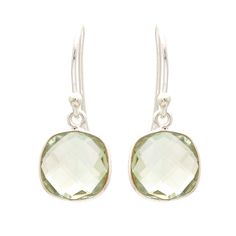 Discover the elegance of these Natural Green Amethyst Dangle Earrings, crafted from 925 sterling silver and featuring beautiful, faceted green amethyst gemstones. The soft green hue of the stones radiates a calming energy, making these earrings perfect for adding a touch of sophistication to any outfit, whether it's casual or formal. These earrings are handcrafted with care, highlighting the minimalist beauty of green amethyst, which is known for its soothing and healing properties. With their l Green Amethyst Dangle Earrings As Gift, Green Amethyst Dangle Earrings For Gift, Green Amethyst Gemstone Dangle Earrings, Elegant Faceted Green Amethyst Earrings, Green Amethyst Earrings, Nickel-free Silver Amethyst Crystal Earrings, Minimalist Beauty, Silver Gemstone Jewelry, Green Amethyst