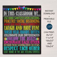 this classroom rules poster is perfect for teachers to use on their walls or in the classroom