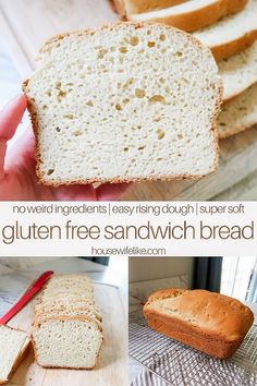 several pictures of gluten free sandwich bread