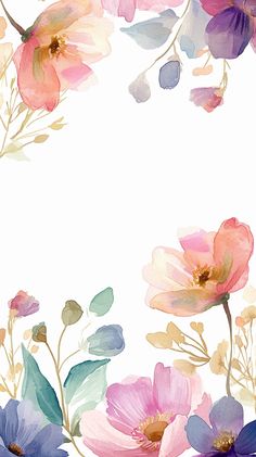 watercolor flowers on a white background