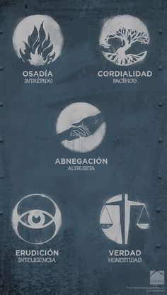 an image of logos that are on the side of a wall with words written in spanish