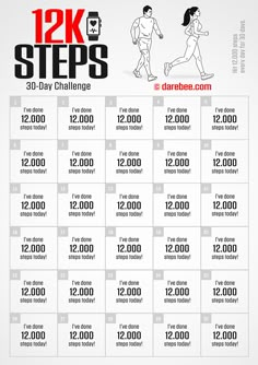 the 12k and 10k step - by - step challenge is shown in this poster