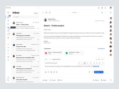 the inside page of an inbox dashboard