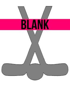 a pair of hockey stickers with the word blank on them and two crossed sticks