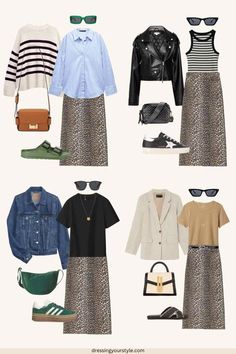 How To Style Leopard Print Skirt, Elevated Casual Outfit Summer, Winter Outfits Skirts, Maxi Skirt Outfits Summer, Printed Maxi Skirt Outfit, Skirt Outfits For Summer