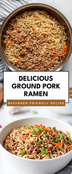 Image for Delicious Ground Pork Ramen Pork Ramen, Homemade Ramen, Ramen Recipes, Ground Pork, Ramen