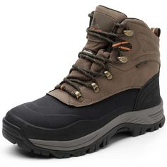 Men's Snow Boots Feature Waterproof Construction And Windproof Synthetic Toe Caps For Anti-Collision. Keeps Your Feet Warm And Dry Even When The Temperature Is -25f. The Insole Can Be Removed And Washed To Keep Your Feet Warm, Dry And Comfortable.The Fluffy And Comfortable Pile Fabric Quickly Absorbs Sweat And Moisture. Its Soft Cushions Are Used To Soften The Impact Of Walking And Reduce Fatigue. An Insulated Warm Comfy Lining Provides Better Protection In Bad Weather. Perfect For Daily Life In Rugged Weatherproof Work Boots For Camping, Wear-resistant Winter Hiking Boots, Brown Wear-resistant Hiking Boots For Outdoor Work, Wear-resistant Winter Hiking Boots For Outdoor Activities, Wear-resistant Hiking Boots For Winter Outdoor Activities, Black Waterproof Boots For Hunting, Brown Weatherproof Waterproof Boots For Adventure, Weatherproof Leather Boots For Camping, Weatherproof Waterproof Boots For Winter Adventure