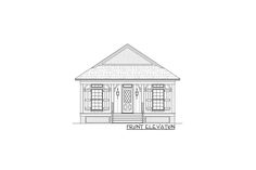 a drawing of the front elevation of a small house