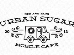 the logo for urban sugar mobile cafe, with an image of a truck on it