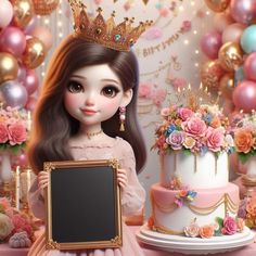 Cute Wallpapers For Android, Girly Birthday, Happy Birthday Princess, Happy Birthday Wishes Cake, Birthday Wishes Cake, Happy Birthday Frame, Happy Birthday Wishes Quotes, Cute Cartoon Images, Birthday Wishes Quotes