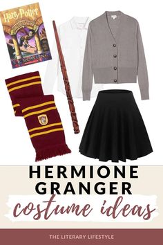 a harry potter costume and accessories for hermione grunger costume ideas, including a wand