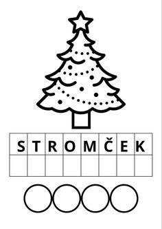 a christmas tree with three circles in front of it and the word stromc k