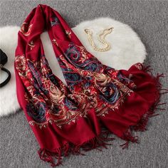 Item Code: 6684859170878 Material: Imitation Cashmere Pattern: Flower Highlight: Tasseled,Embroidery Size: 200CM/78.74IN Season: Spring,Autumn,Winter  Washing Recommendations: Hand Wash Cold;Soft Machine Washing Tassel Embroidery, Paisley Embroidery, Thick Scarf, Embroidered Scarf, Cozy Scarf, Printed Silk Scarf, Blouse Material, Scarf Hat, Warm Scarf