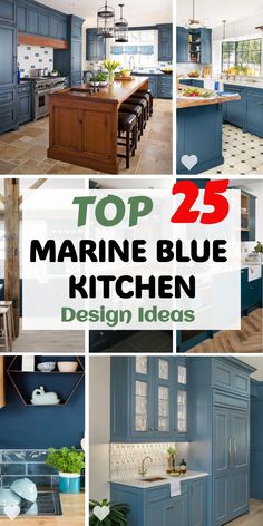 the top 25 marine blue kitchen design ideas