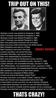 Jfk And Abraham Lincoln, History Wallpaper, Inspirational Life Lessons, History Facts Interesting, Usa Presidents, Unbelievable Facts, Historical Facts, Wise Quotes