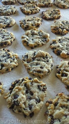 chocolate chip cookies on a baking sheet ready to be baked