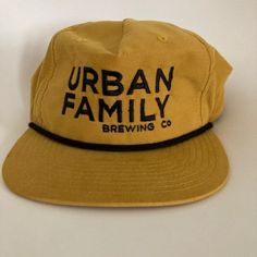 Brand New Golden Yellow Urban Family Brewery Hat. Iykyk On This Amazing Sours & Hazys Only Brewery In Seattle! Hipster Flat-Brim Rope Trucker Restaurant Snapback Snap Back Beer Vintage Mustard Urban Adjustable Spring Hats, Yellow Cotton Trucker Hat, Adjustable Gold Baseball Cap For Summer, Yellow Snapback Hat With Flat Bill For Outdoor, Yellow Cotton Trucker Hat With Curved Brim, Vintage Yellow Snapback Baseball Cap, Yellow Casual Snapback Hat, Yellow Flat Bill Snapback Hat For Outdoor, Trendy Yellow Snapback Hat