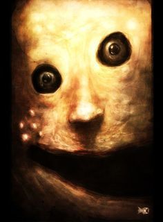 an image of a creepy mask with big eyes