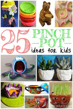 Pinch Pot Ideas, Clay Pinch Pots, Classe D'art, Clay Crafts For Kids, Pinch Pot, Air Dry Clay Projects