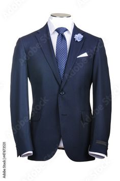 Stock Image: Formal suit in fashion concept Blue Suits, Formal Suit, Navy Blue Suit, Formal Suits, Men's Suits, Casual Attire, Blue Suit, Pinterest Board, Aesthetic Outfits