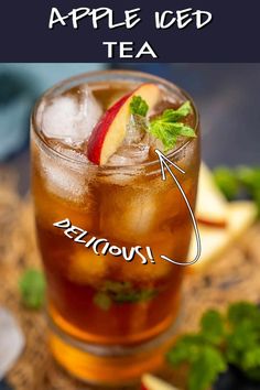 Apple Iced Tea, Apple Soda, Sweet Tea Recipes, Iced Tea Recipe, Iced Drinks Recipes, Apple Drinks