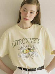 Composition : Cotton 100%Color : Lemon_1(S),Lemon_2(M)Country of Origin : KOREA Yellow T-shirt With Lemon Print For Spring, Casual Lemon Tops For Summer, Cotton Graphic Tee With Lemon Print, Cotton T-shirt With Lemon Print For Spring, Spring Cotton T-shirt With Lemon Print, Yellow Crew Neck Top With Lemon Print, Casual Crew Neck Top With Lemon Print, Yellow Lemon Print Crew Neck Top, Spring Yellow T-shirt With Lemon Print