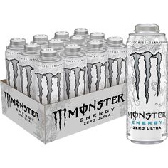 the monster energy drink is packed in a cardboard box and ready to be filled with water