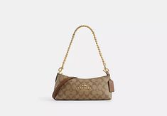 Charlotte Shoulder Bag In Signature Canvas | COACH OUTLET Coach Charlotte Bag, Small Coach Purse, Aubree Core, Casual Blue Jeans, Tas Coach, Couch Bag, Handbag Essentials, Girly Bags, Luxury Purses