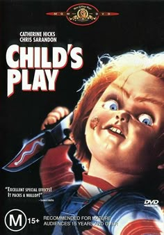 child's play on dvd with the title in english and spanish, including an image of