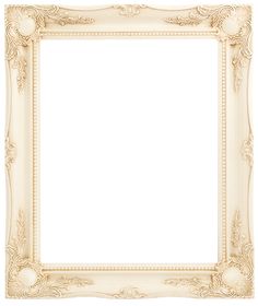 an old fashioned white frame on a white background