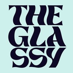 the glassy logo in black and white on a light blue background with an inscription below it